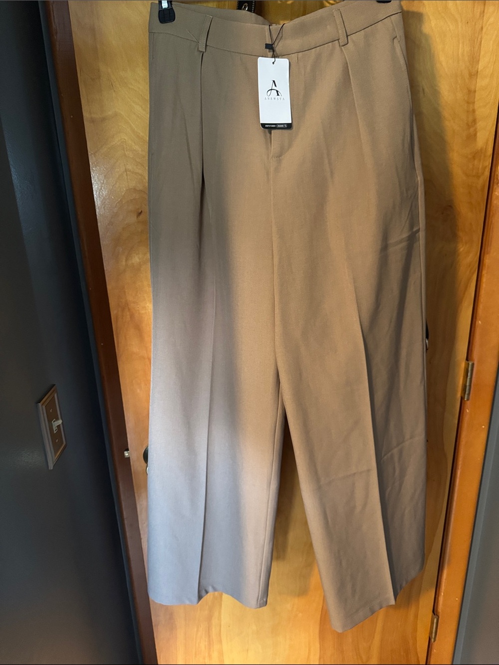 Taupe Wide-Leg Women's Trousers